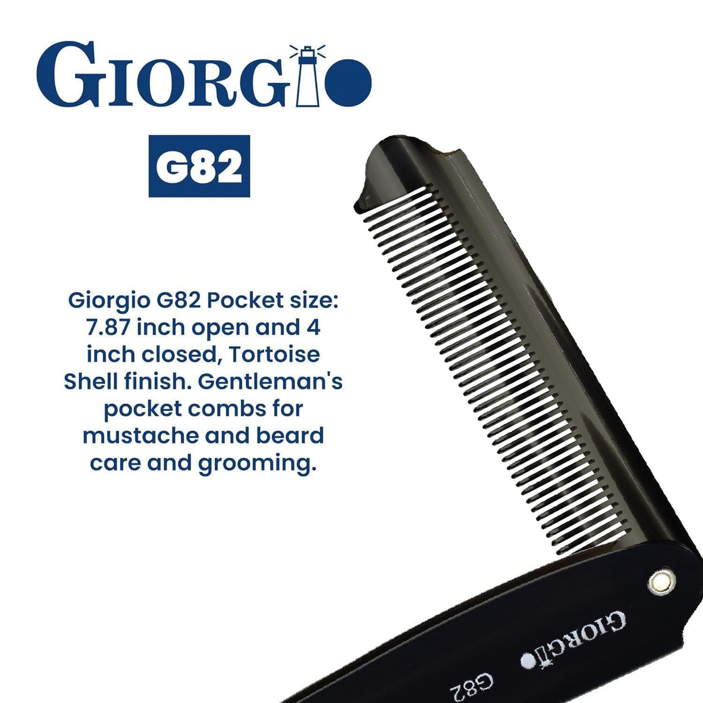 Giorgio Graphite Handmade Pocket Comb Set, Hair Comb Straightener for Everyday Grooming Styling Hair, Mustache and Beard for Men Women and Kids, Use Beauty and Personal Care GIORGIO