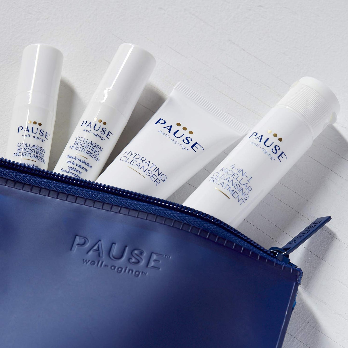 Pause Well-Aging Discovery Kit 0.7oz Hydrating Cleanser, 1oz 4-in-1 Micellar Cleansing Treatment, 2 x 0.17oz Collagen Boosting Mois Unisex 4 Pc Beauty & Personal Care Pause