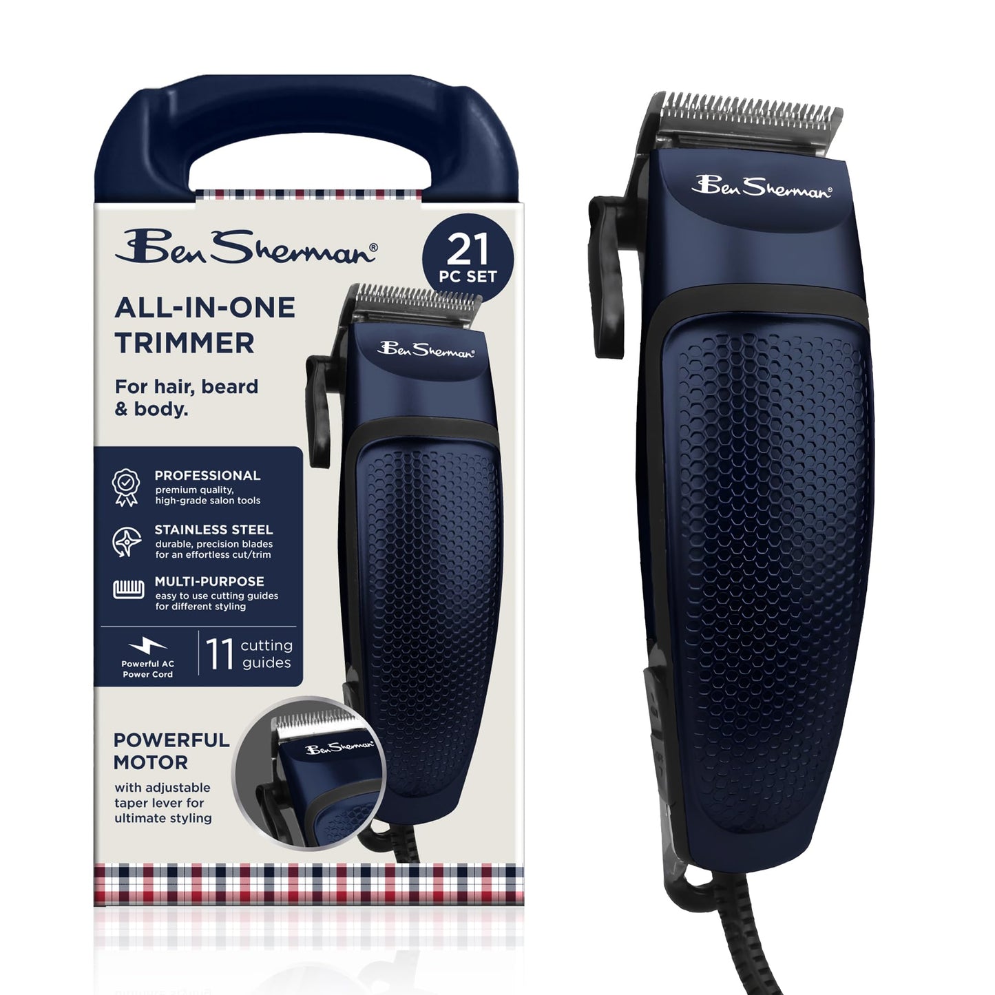 Ben Sherman Beard Trimmer for Men - All-in-One Professional Hair Clippers & Groomer for Beard, Hair & Body Beauty and Personal Care Ben Sherman