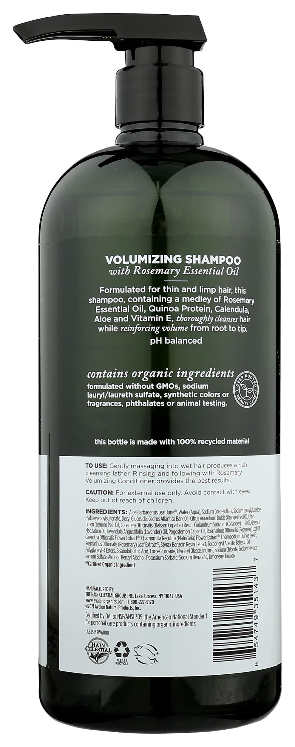 Avalon Organics Shampoo, Rosemary Shampoo, 32 Fl Oz Beauty & Personal Care Avalon Organics