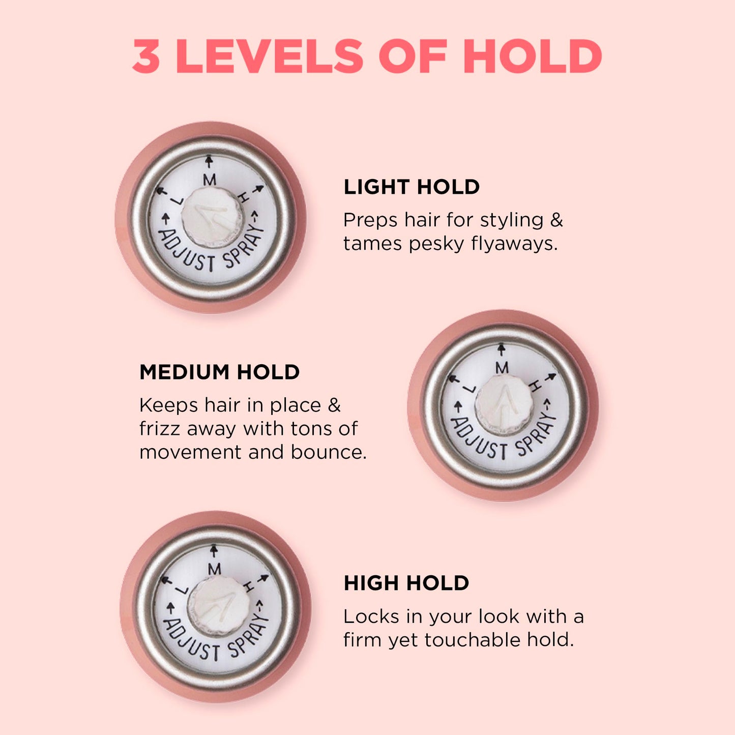 HOLD.ME Three-Way Hairspray by DESIGNME | Hairspray with Light, Medium, & High Hold Options | Extra Hold Hair Spray with Thermal Protectors & Vitamin Beauty & Personal Care Design.Me