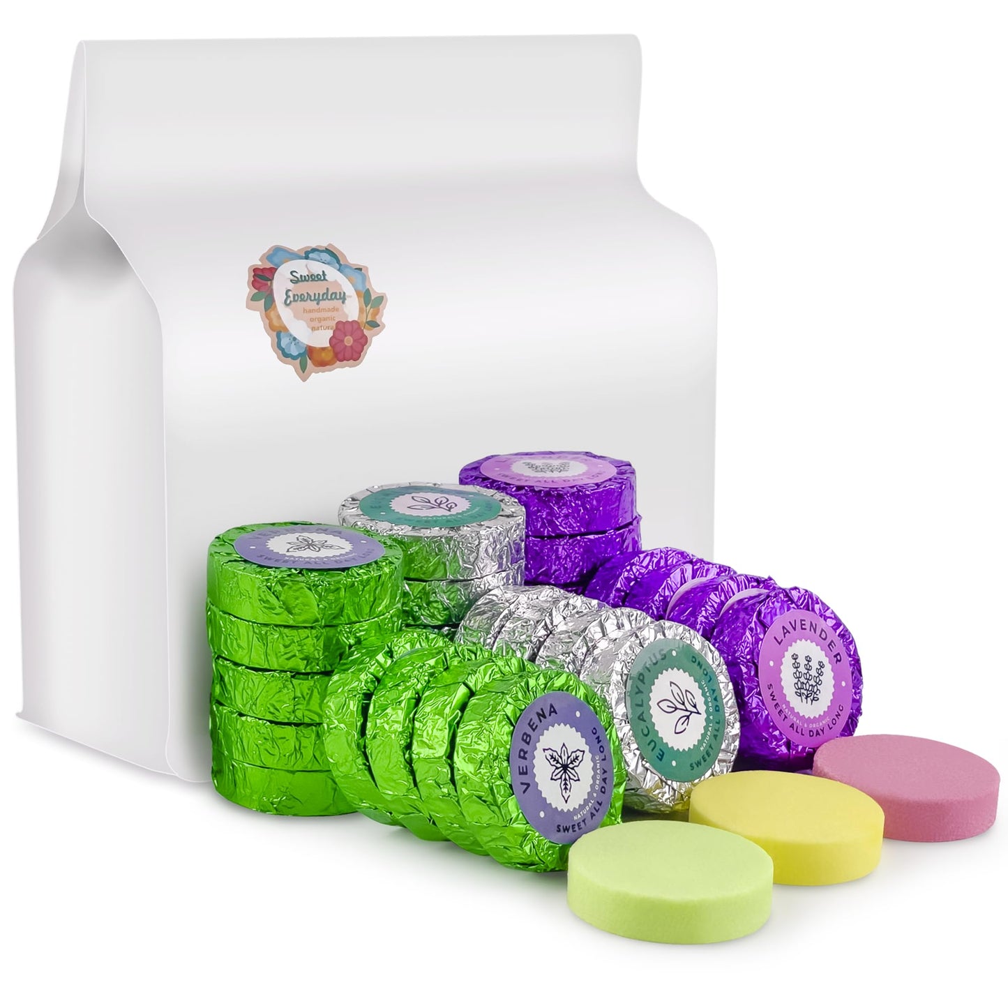 Shower Steamers Multi-Quantity Packed (45PCS) Women/Men Gift Set-Lavender, Verbena, Eucalyptus Aromatic Shower Bombs, Individually Wrapped Tablets Beauty and Personal Care leoce