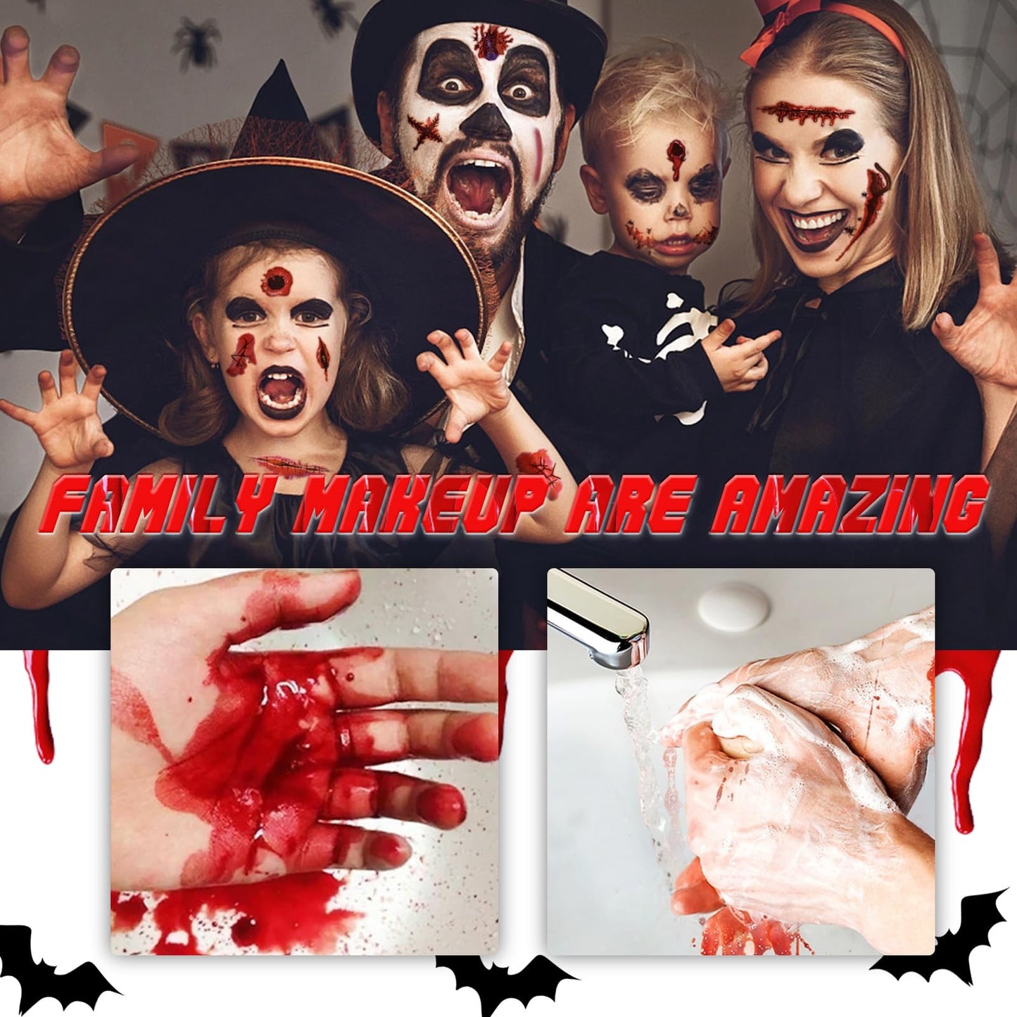 Halloween Fake Blood for Squirt and Drip, Liquid for Clothes, Zombie, Vampire Monster SFX Makeup Face Body Paint Beauty & Personal Care VPCRT6