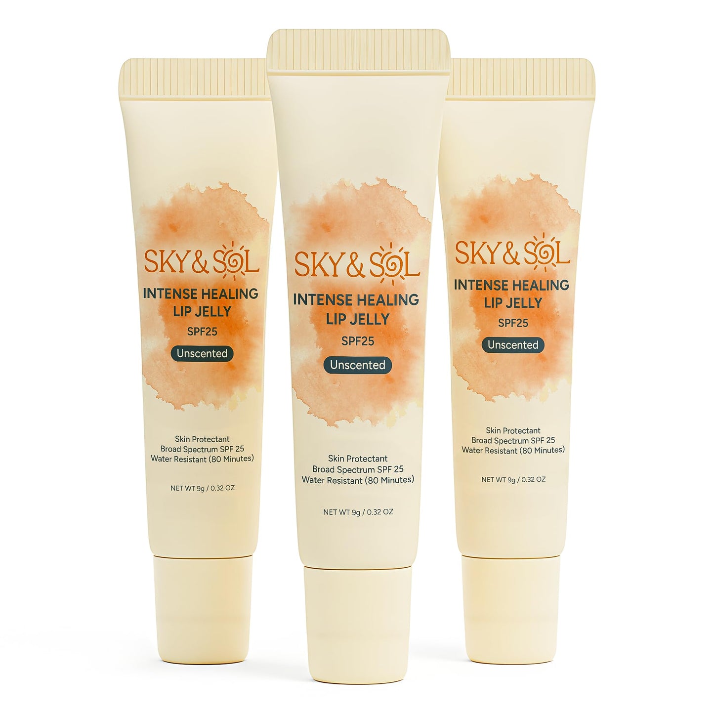 Sky & Sol Lip Balm SPF 25 - 3 Pack Natural Hydrating Lip Jelly with Broad-Spectrum Sun Protection and Primer, Water-Resistant for Smooth, Plump & Rosy Beauty and Personal Care Sky and Sol