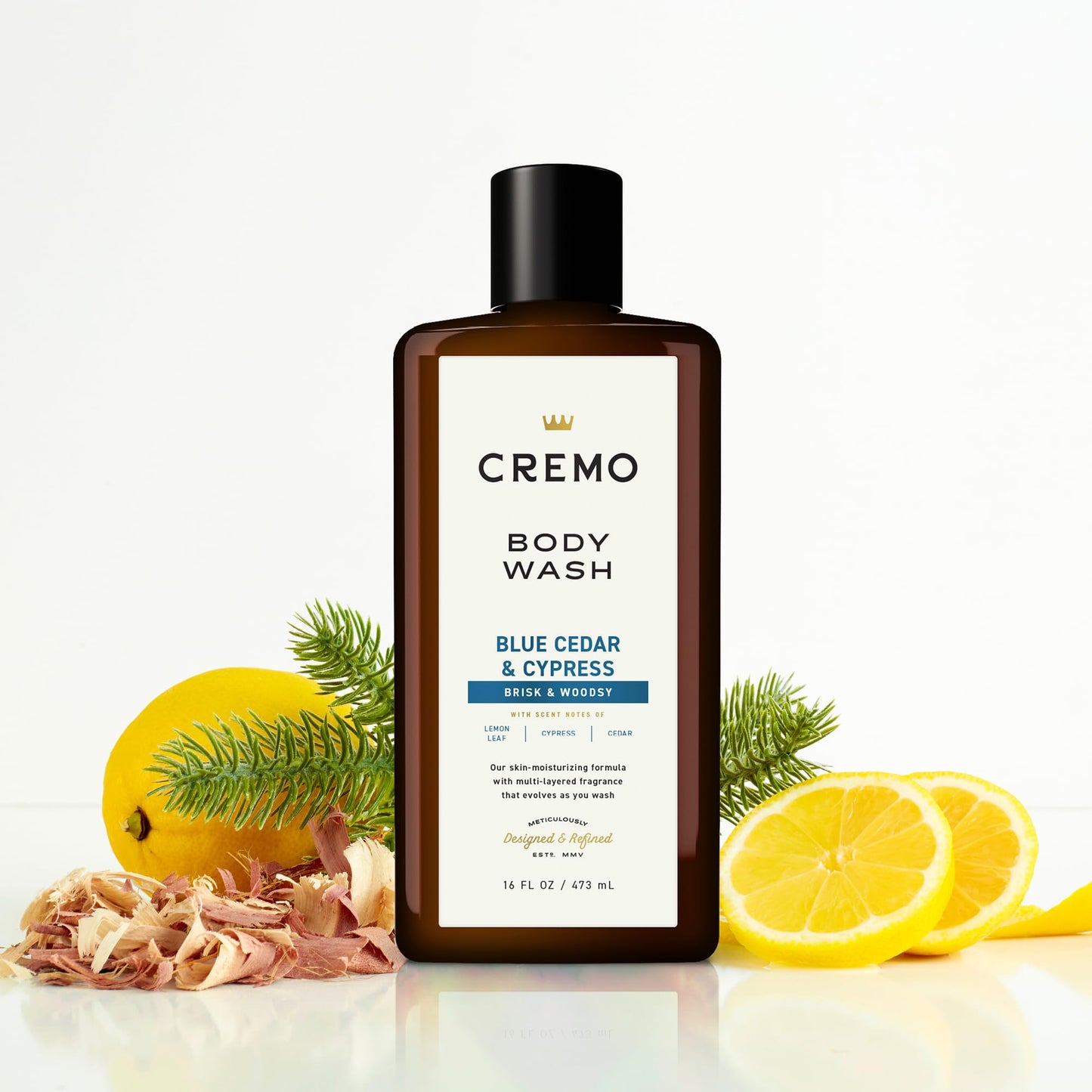 Cremo Rich-Lathering Blue Cedar & Cypress Body Wash, A Woodsy Scent with Notes of Lemon Peel, Cypress and Cedar, 16 Fl Oz (2-Pack) Beauty & Personal Care Cremo