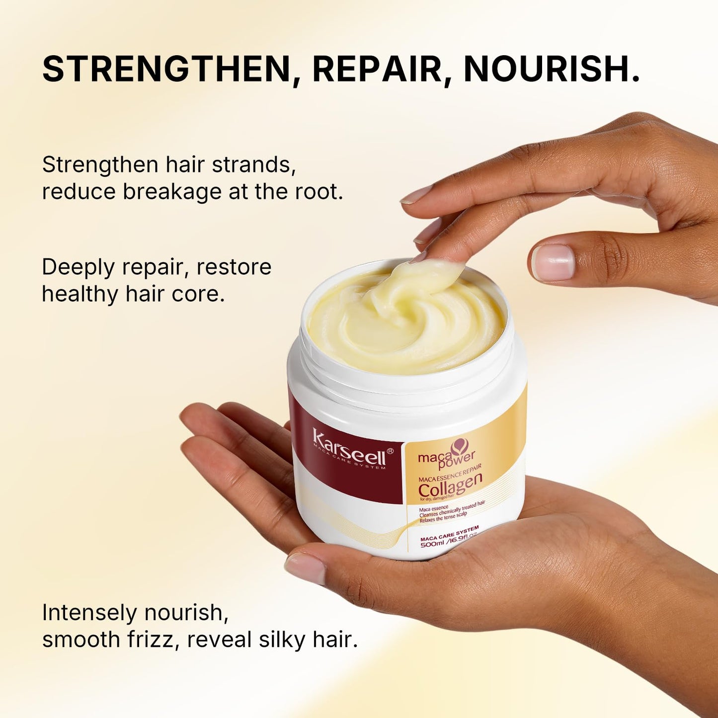 Karseell Collagen Hair Treatment Deep Repair Conditioning Argan Oil Collagen Hair Mask Essence for Dry Damaged Hair All Hair Types 16.90 oz 500ml Beauty and Personal Care Karseell