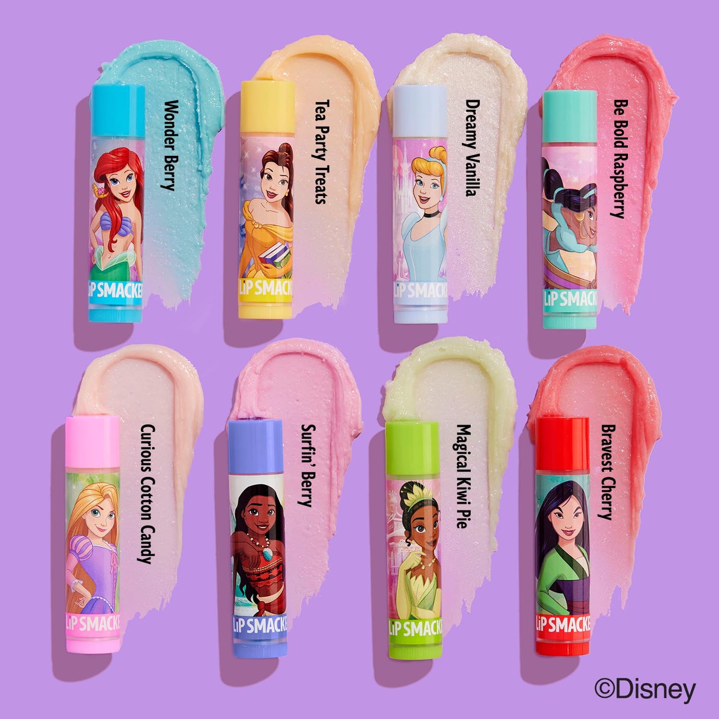 Lip Smacker Disney Princess Flavored Lip Balm Party Pack 8 Count, Clear, For Kids Beauty & Personal Care Lip Smacker