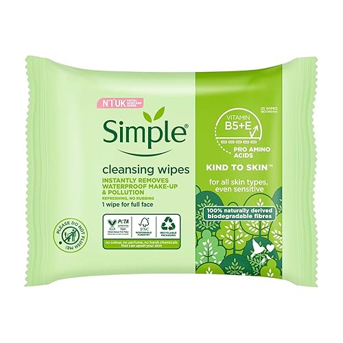Simple Kind To Skin Cleansing Facial Wipes - 25 Wipes Beauty & Personal Care Simple