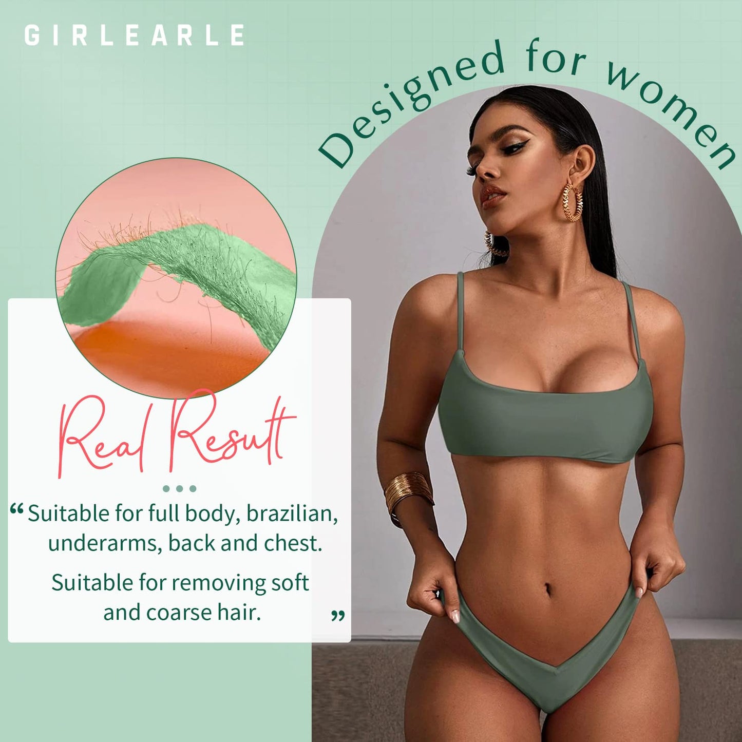 GIRLEARLE Wax Beads (1lb) for Hair Removal - Aloe Vera Formula, Perfect for Sensitive Skin, Eyebrow, Brazilian Bikini, Legs, Facial and Full Body Beauty and Personal Care GIRLEARLE