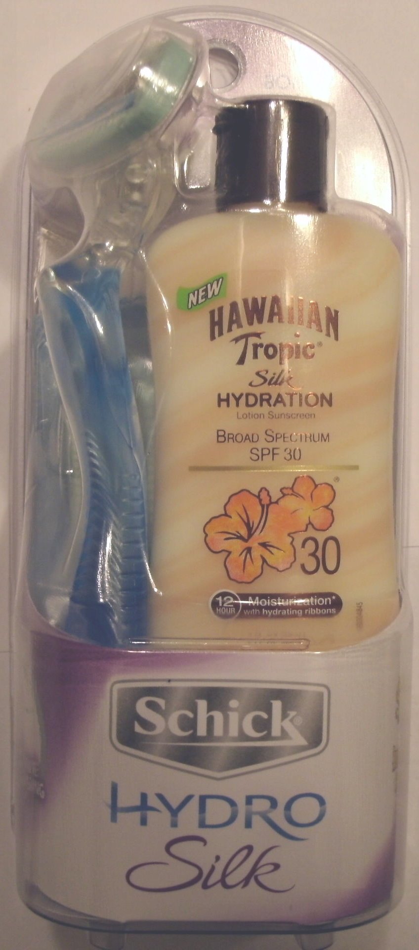Schick Hydro Silk Women Razor with Hawaiian Tropic Silk Hydration Lotion Sunscreen SPF 30 2.0 Fl Oz (Pack of 1) Beauty and Personal Care Schick