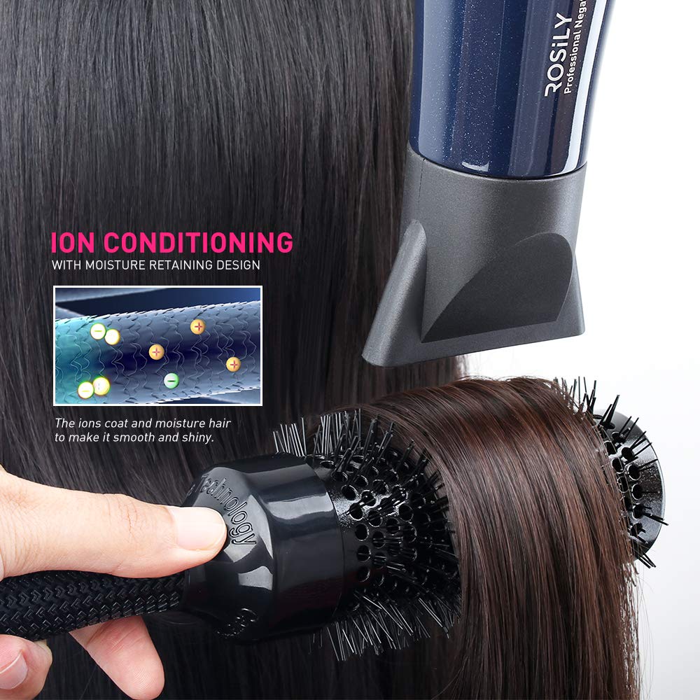 ROSILY Professional 2200W Ionic Ceramic Hair Dryer | Fast Drying Salon Quality Blow Dryer with Nozzle Attachments for Smooth Shine and Silky Hair | Beauty & Personal Care ROSiLY