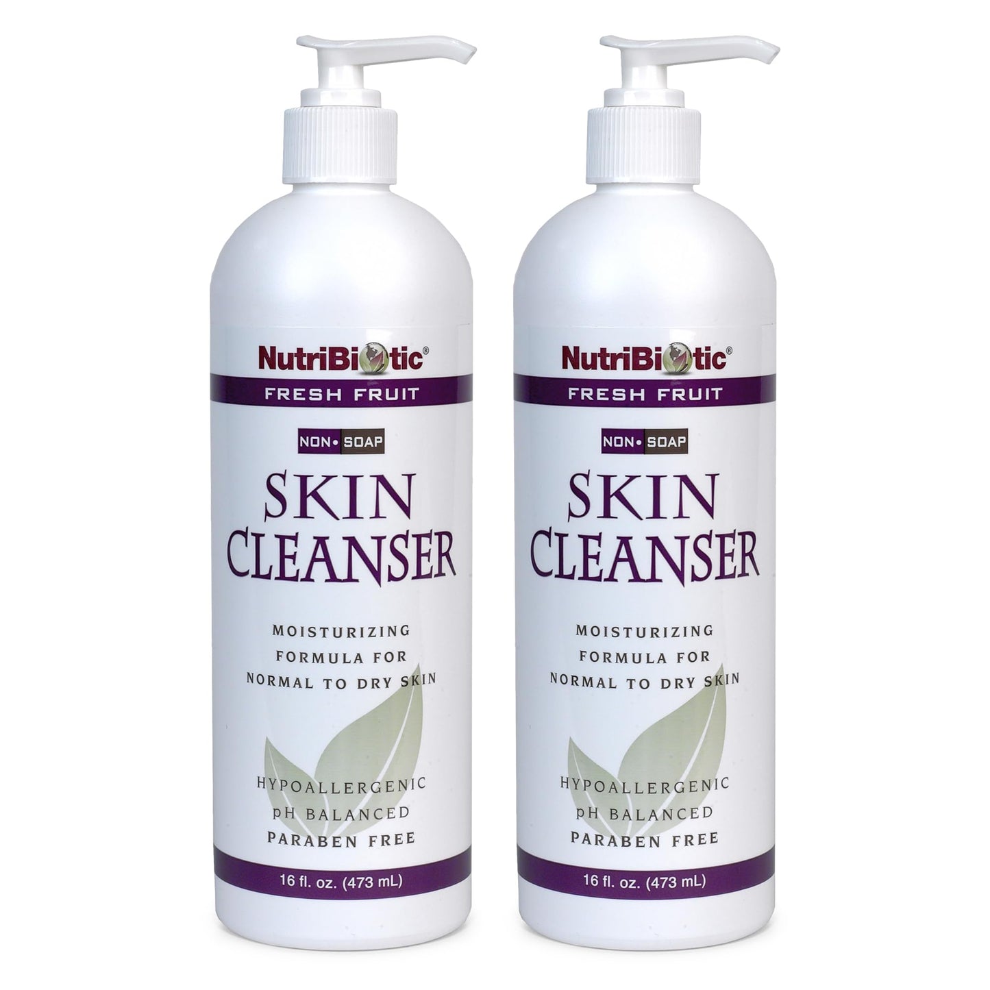NutriBiotic - Fresh Fruit NonSoap Skin Cleanser, 16 Oz Twin Pack with GSE (Citricidal) | pH Balanced, Hypoallergenic & Biodegradable | Free Beauty & Personal Care NutriBiotic