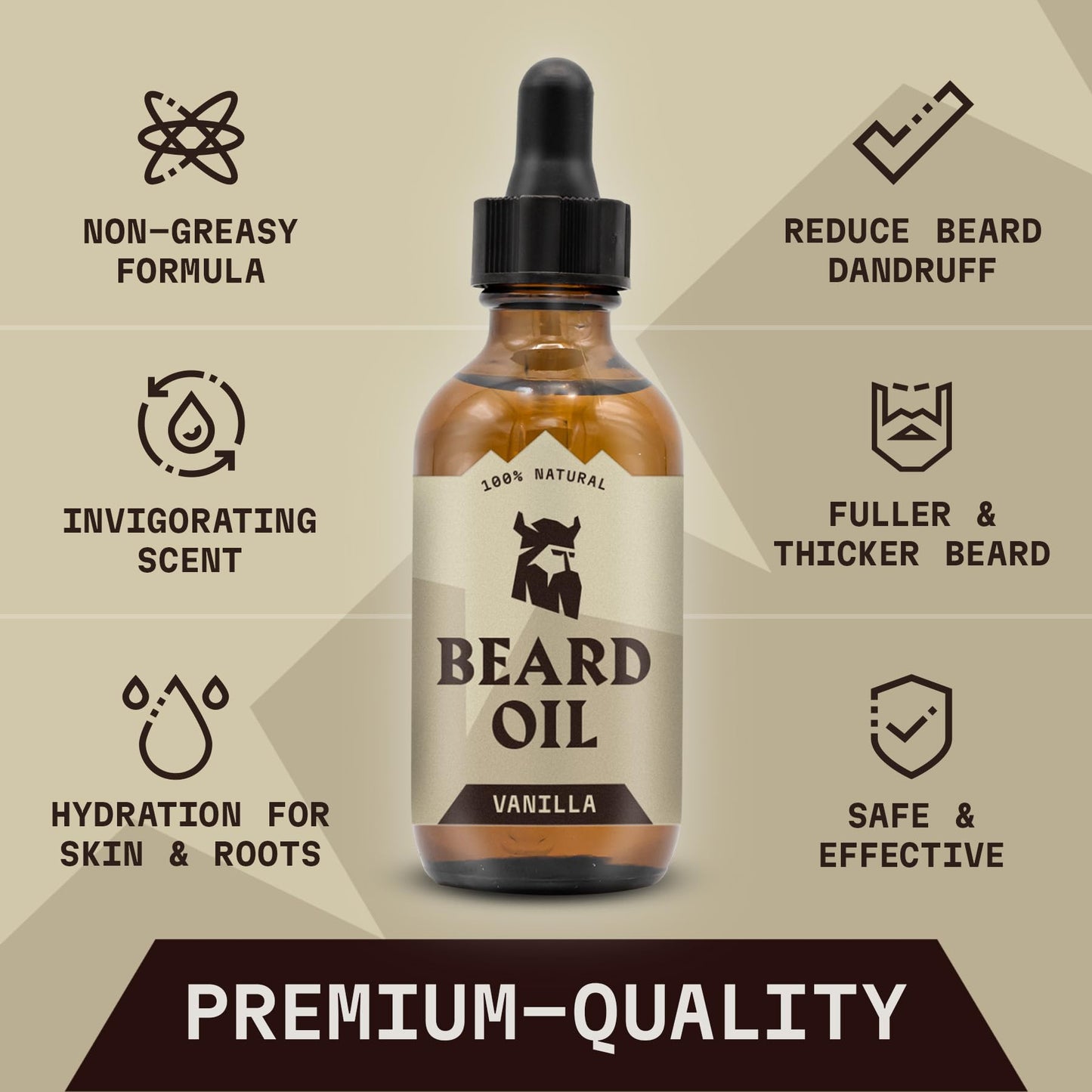 Striking Viking Vanilla Beard Oil for Men - Naturally Derived Conditioner with Argan & Jojoba Oils for Softening, Moisturizing and Growth (2 Oz) Beauty & Personal Care Striking Viking