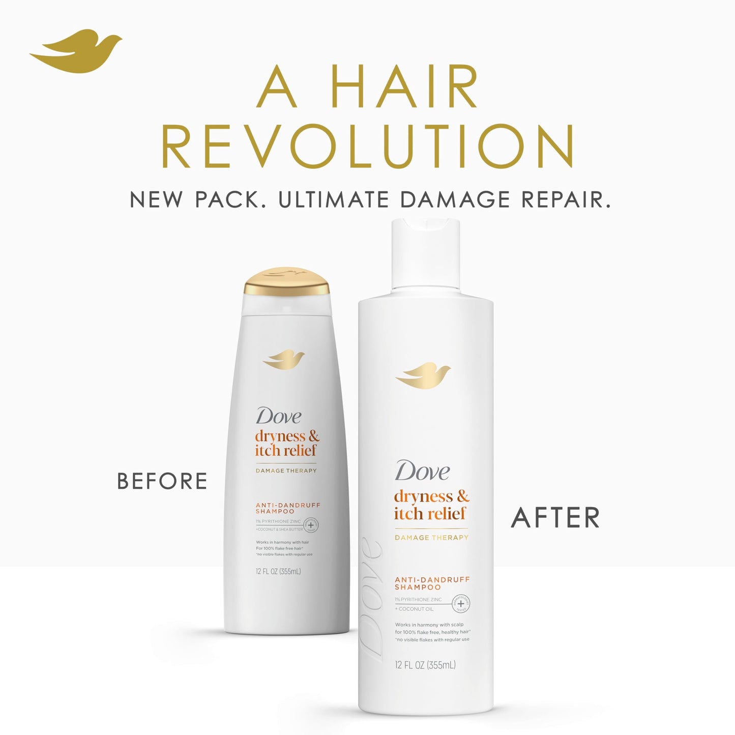 Dove Damage Therapy Derma Shampoo Dryness + Itch for Flaky Scalp with Pyrithione Zinc and Coconut Oil 12 Fl Oz Beauty & Personal Care Dove