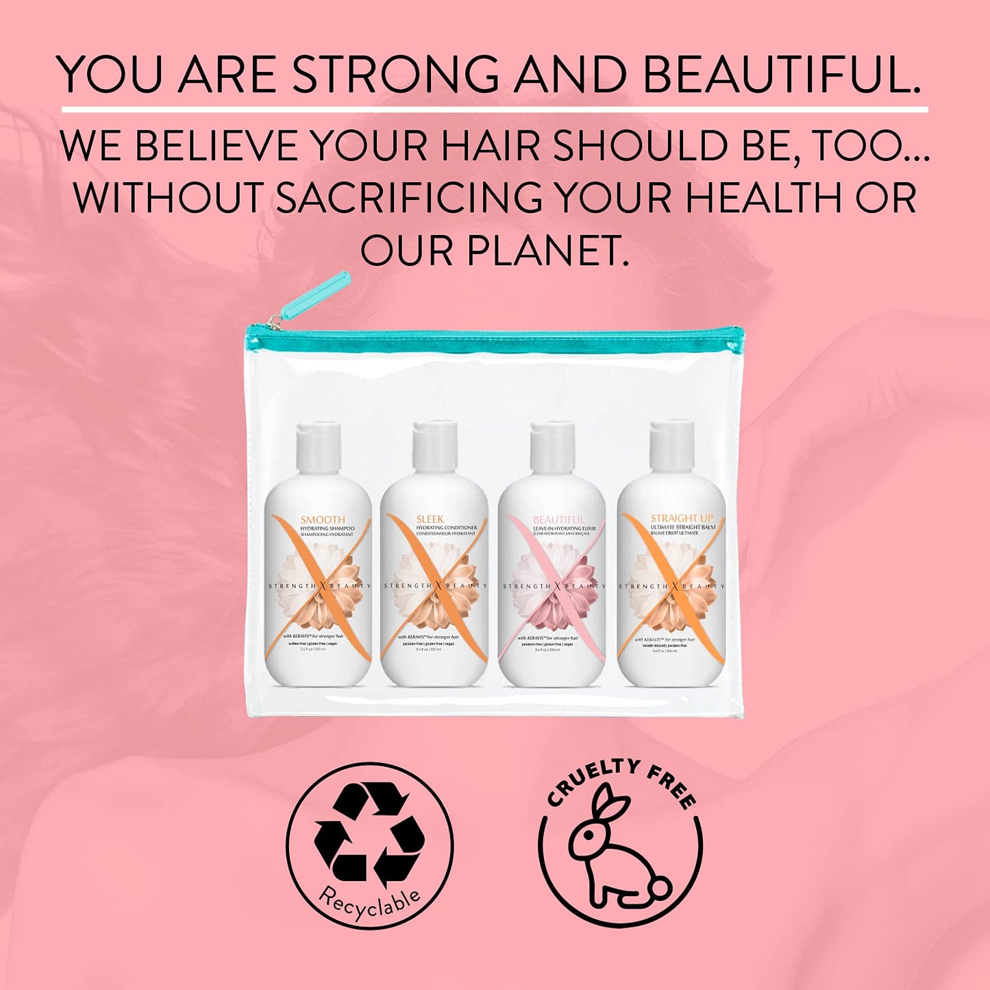 Strength x Beauty 4 pc. Keratin Infused Straightening Kit | Thick, Coarse or Curly Hair Beauty & Personal Care Strength x Beauty