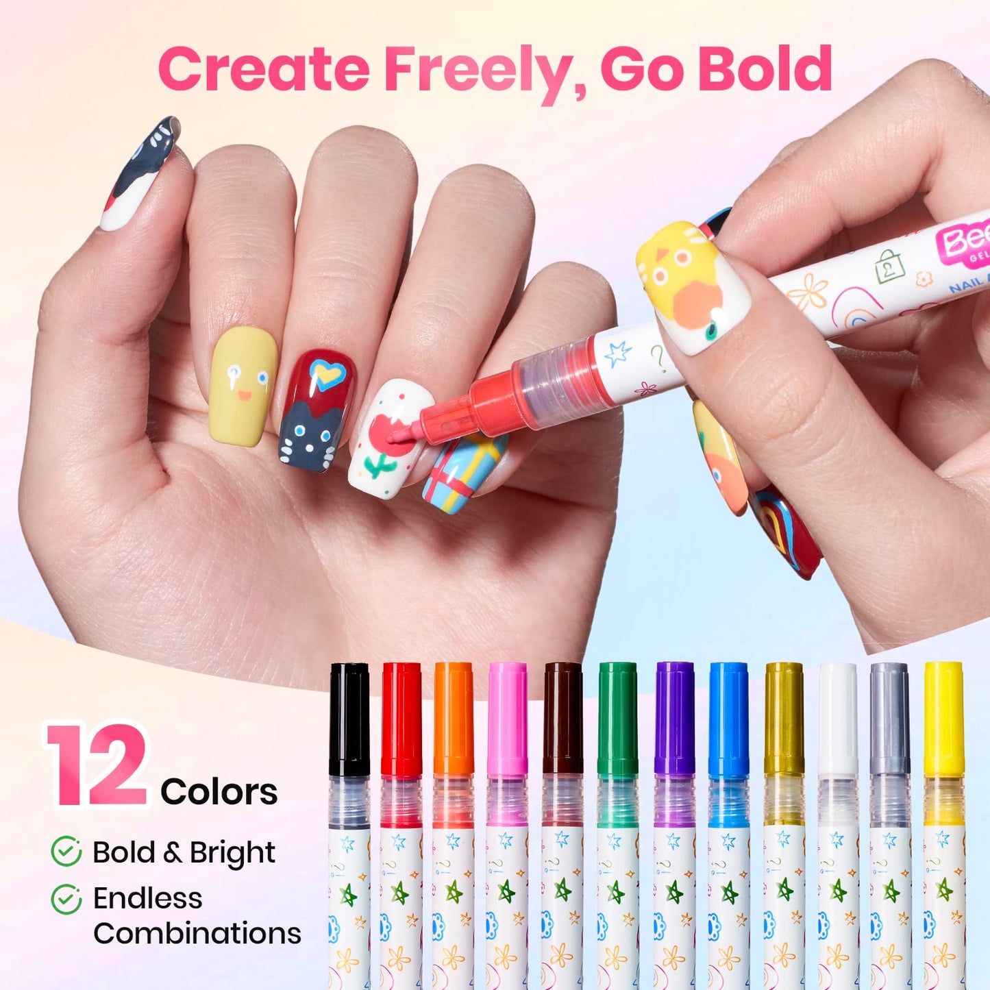 Beetles Gel Nail Polish Set,14+3 Colors Beauty Advent Calendar 2024 Box Red Green Pink Gold Silver Glitter Glow In The Dark Nail Polish Glitter Top Beauty and Personal Care beetles Gel Polish