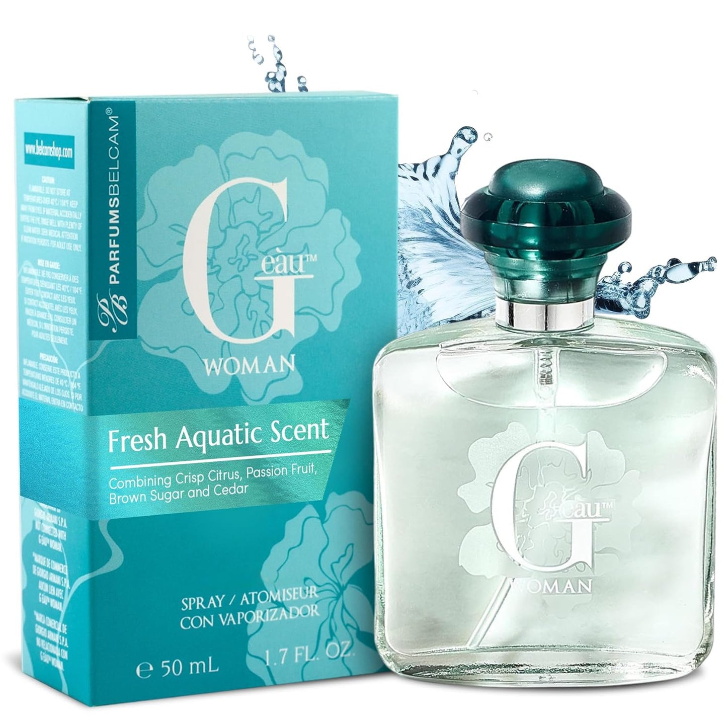 PB ParfumsBelcam G eàu Woman Eau De Parfum Spray for Women - 50 mL Affordable Long Lasting Perfume with Fresh Aquatic Fragrance & Chic Citrus Scent Beauty & Personal Care PB ParfumsBelcam