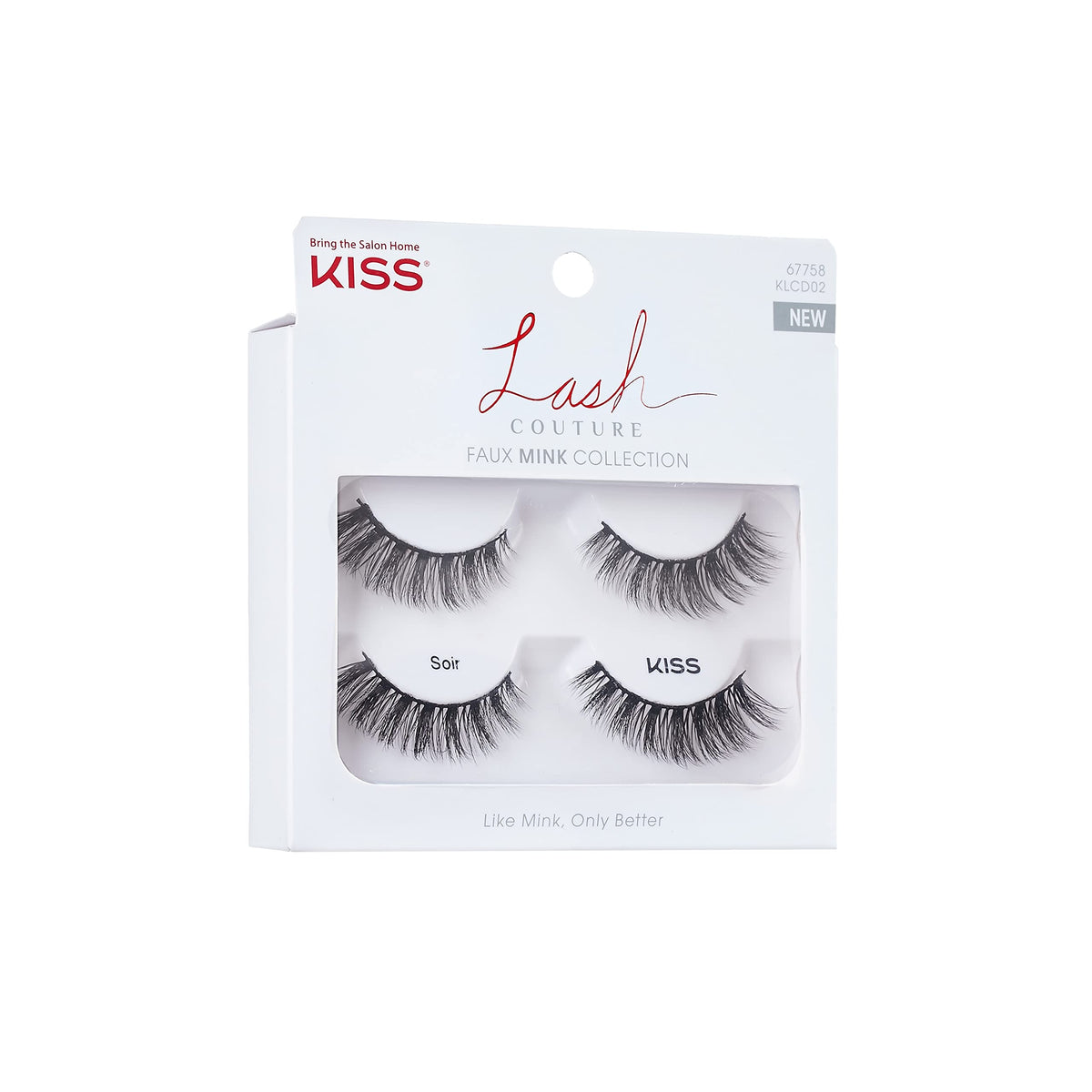 KISS Lash Couture Faux Mink False Eyelashes Double Pack, Knot-Free Lash Band, Reusable, Contact Lens Friendly, Easy To Apply, Ultrafine, Tapered… Beauty & Personal Care KISS