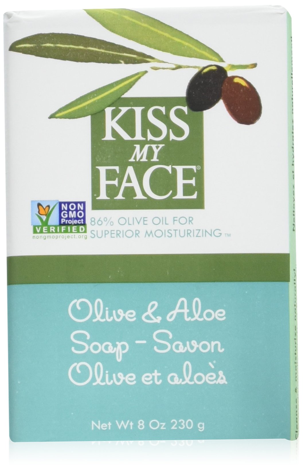 Kiss My Face Soap Bar Olive & Aloe with sea Salt 8 Ounce (235ml) (6 Pack) Beauty & Personal Care Kiss My Face