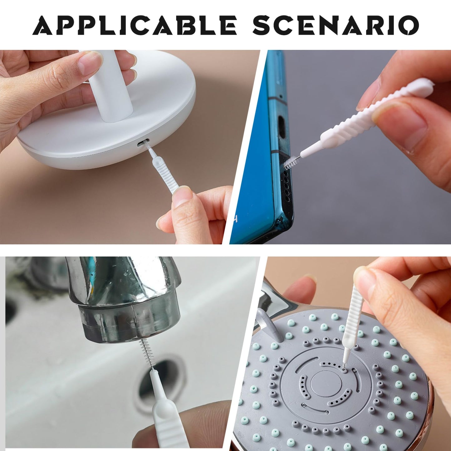AZIDWERYQ Shower Head Cleaner Picks 20Pcs Mini Multifunctional Shower Head Cleaning Brush Non-Slip Nylon Anti-Clogging Cleaning Brush for Showerhead Beauty and Personal Care AZIDWERYQ