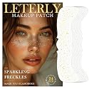 Leterly 24 Pcs Glitter Freckles Face Tattoo,Gold Face Glitter Makeup Patches Cute Sparkle Freckles Patches Waterproof Makeup Speckles for Face Beauty & Personal Care Leterly
