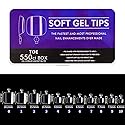Cycullinyt 550pcs Square Soft Gel Toe Nail Tips, 11 Sizes Square Toenails Full Cover Acrylic Press on False Nail Tips No Trace for Beginners Beauty & Personal Care Cycullinyt