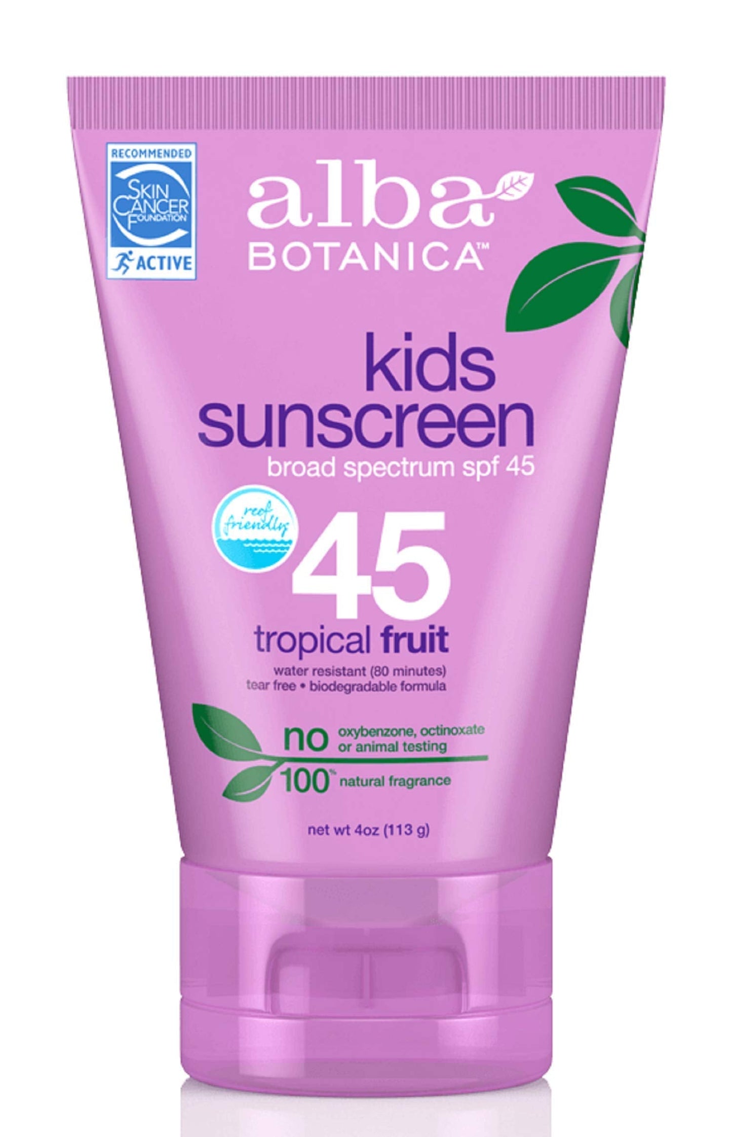 Alba Botanica Very Emollient, Kids Sunscreen SPF 45 4 oz (Pack of 2) Beauty & Personal Care Alba Botanica