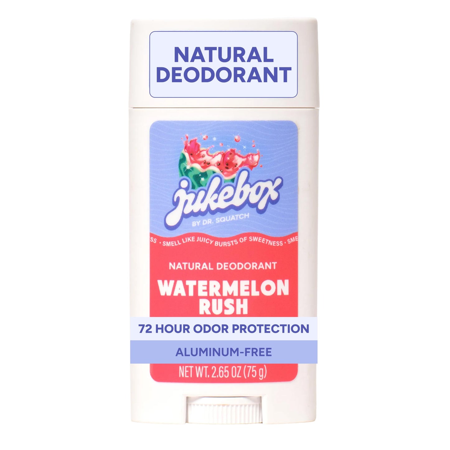 Jukebox Natural Women’s Deodorant - Aluminum Free, 72 Hour Odor Protection - Made with Arrowroot, Charcoal & Postbiotics - Watermelon Rush, 2.65 oz Beauty and Personal Care JUKEBOX
