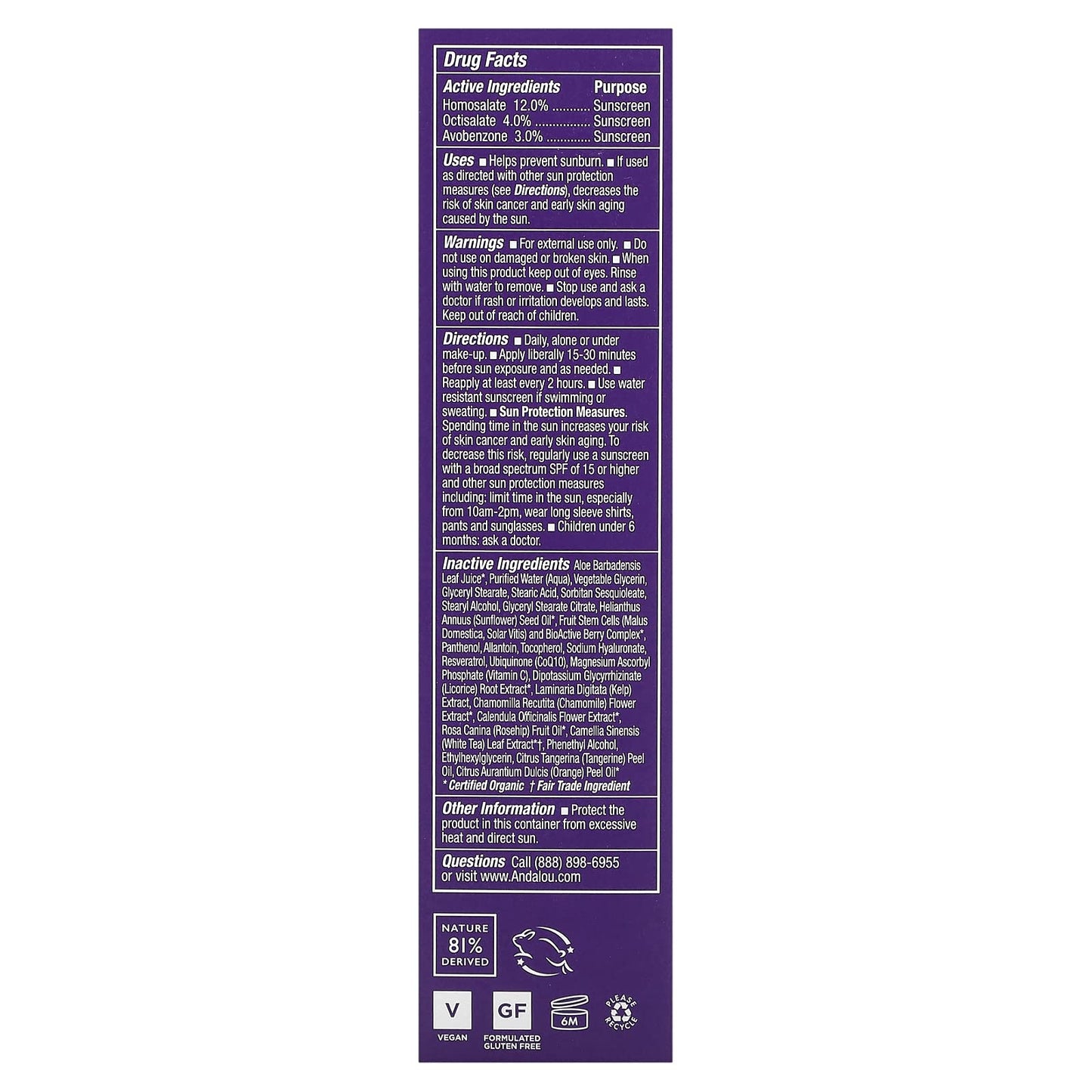 Andalou Naturals Face Lotn Ultra SHR Daily Sp Beauty & Personal Care Andalou Naturals