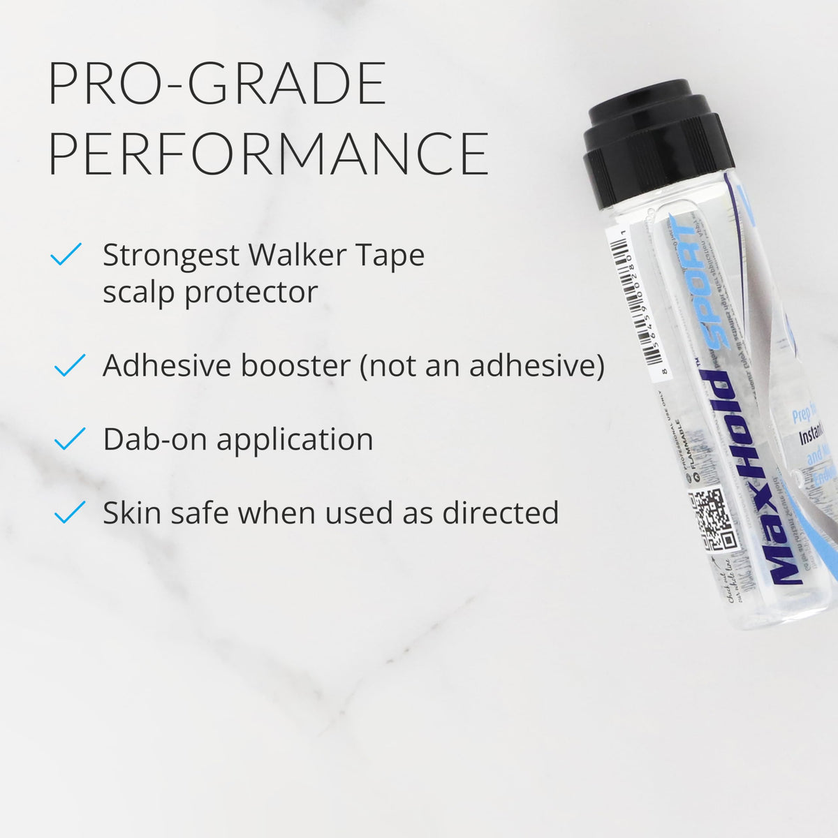 Walker Tape Max Hold Sport Dab-On 1.4 fl oz, Protective Barrier for Sensitive Skin, Adhesive Booster for Lace Glue, Humidity-Resistant Scalp Prep for