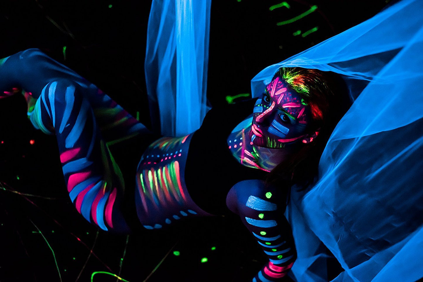 Midnight Glo UV Neon Face & Body Paint Glow - Blacklight Reactive Fluorescent Paint - Safe, Washable, Non-Toxic, Great For Raves, Parties, Festivals Beauty & Personal Care Midnight Glo