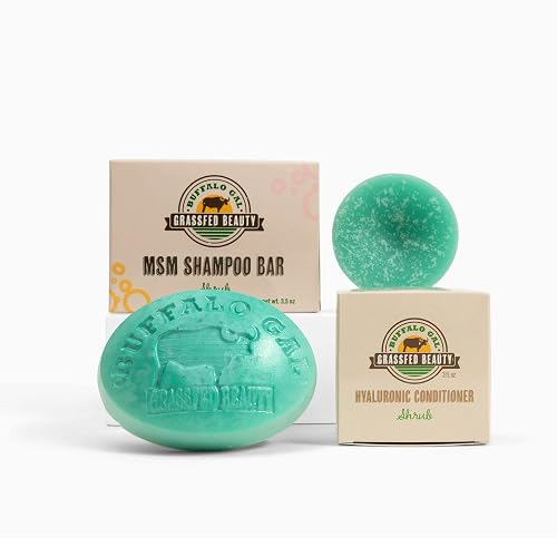 MSM and Tallow Shampoo Bar + Hyaluronic and Tallow Hair Conditioner Bar, Solid Bar Shampoo and Conditioner for Hair Growth, Non-Soap, For All Hair Beauty & Personal Care BUFFALO GAL