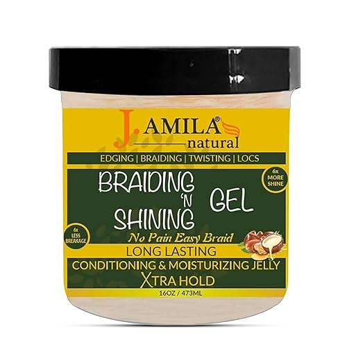 J. AMILA Natural Award-Winning Braiding & Shining Gel 16oz - Extreme Hold, Moisturizing & Conditioning for Smooth, Long-Lasting Styles Beauty & Personal Care J. AMILA