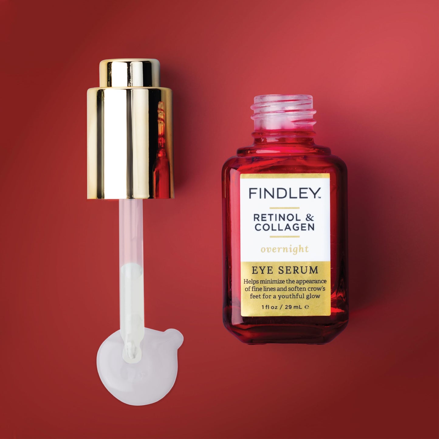 Findley Retinol & Collagen Overnight Eye Serum | Minimize Fine Lines & Soften Crow's Feet | Youthful Glow (1 Fl Oz) Beauty & Personal Care Findley