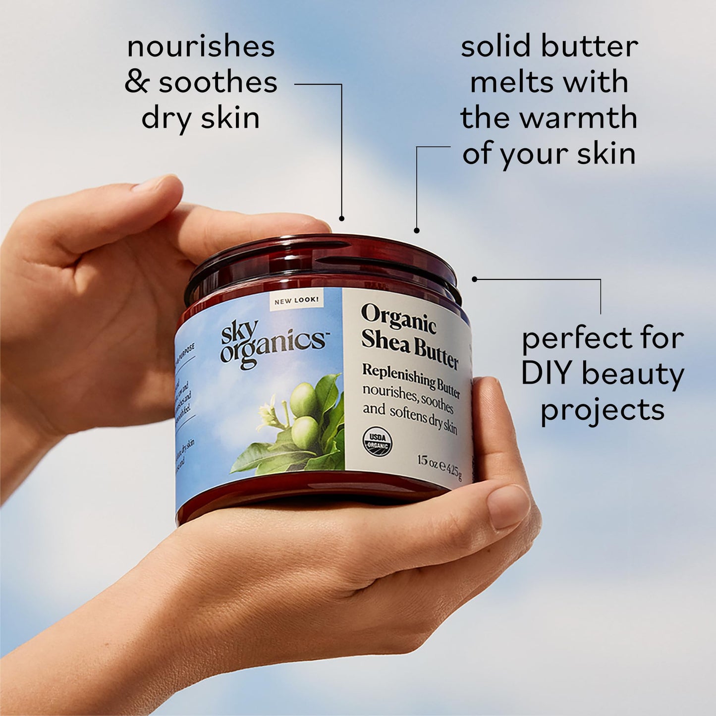 Sky Organics - Organic Shea Butter, 15 oz - Nourishes, Soothes, and Softens Dry Skin - Raw & Unrefined - Essential Fatty Acids & Antioxidants Beauty & Personal Care Sky Organics