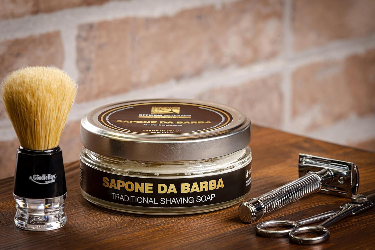 Officina Artigiana Milano Traditional/Original Shaving Soap 150 ml - Luxury Italian Artisan Wet Shaving Soap/Cream with 40% Wellness Oils & Shea Beauty and Personal Care The Goodfellas' smile