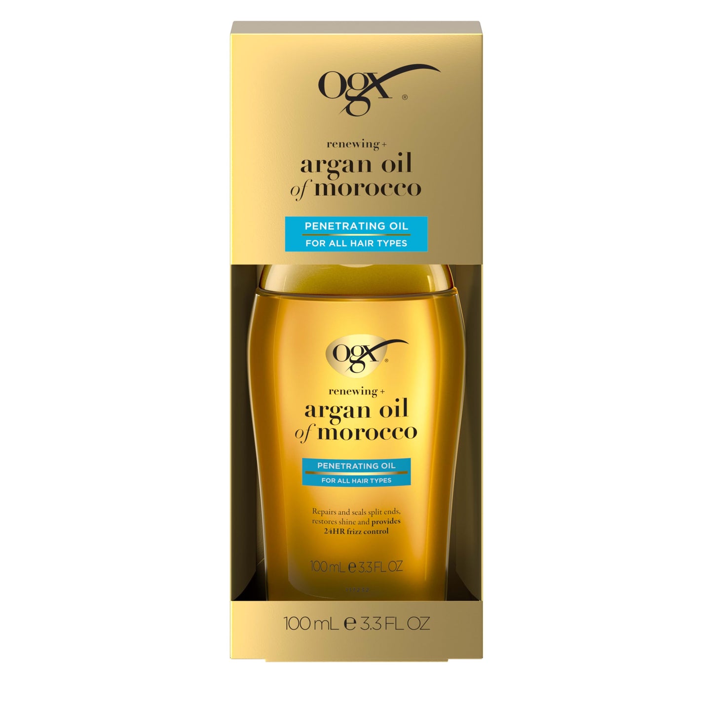 OGX Renewing + Argan Oil of Morocco, Cold-Pressed Argan Oil for Hair Penetrating Treatment & Shine, Moisturizing & Strengthening Silky Oil for All Beauty and Personal Care OGX