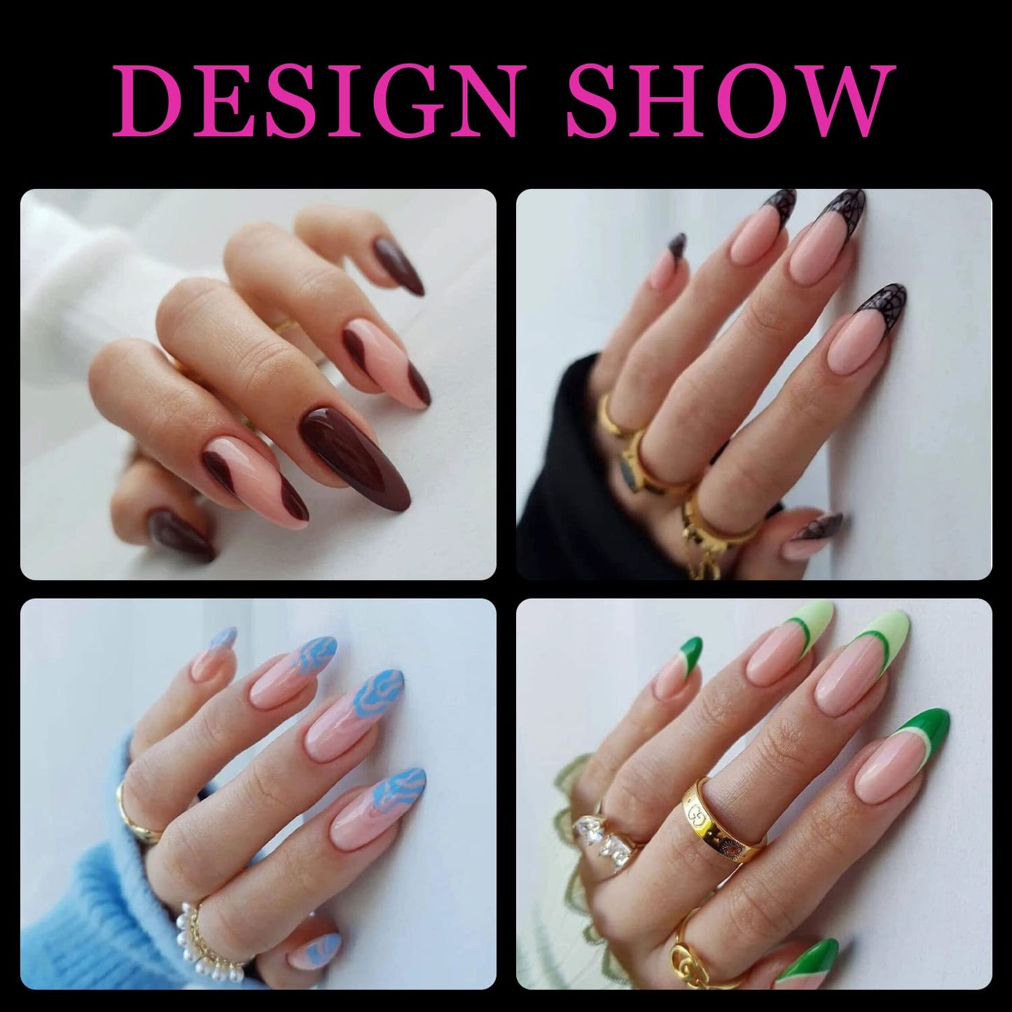 Melous Medium Stiletto Gel False Nail Tips, 120 PCS Pre Buff Full Cover, Square, Matte, 12 Sizes, 120 Number of Pieces, Nail Art Enhancement Beauty & Personal Care Melous