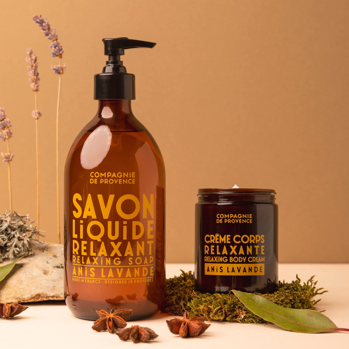 Compagnie de Provence Savon de Marseille Apothicare Liquid Soap, Anise Lavender, 16.9 Fl Oz Glass Pump Bottle and 33.8 fl oz Plastic Bottle Refill Beauty & Personal Care La Compagnie de Provence