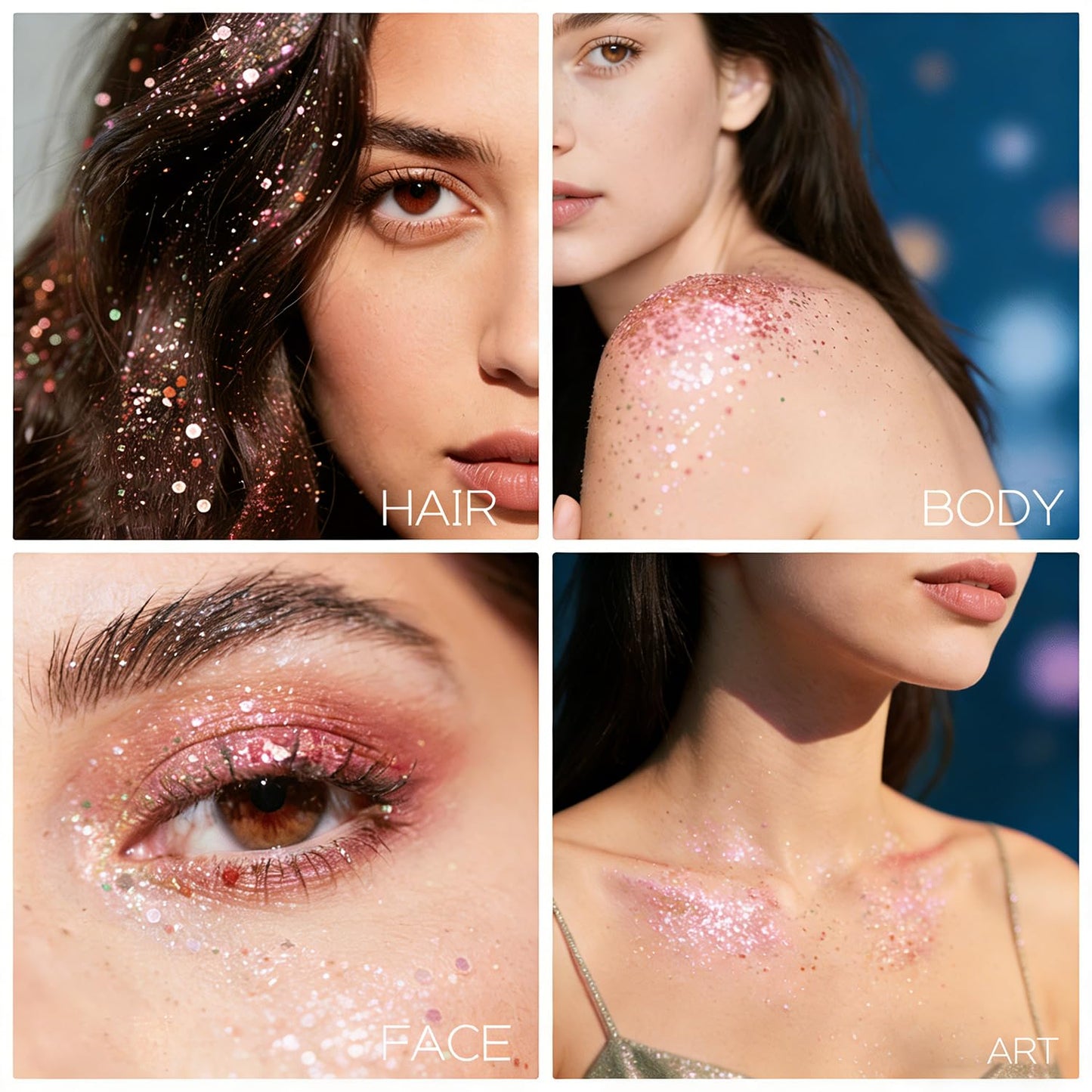 Holographic Mermaid Glitter Makeup Kit: 2-in-1 Body & Face Stick & Loose Powder with Built-in Brush for Festival, Rave, Concert, Carnival | Shimmery Beauty & Personal Care FindinBeauty