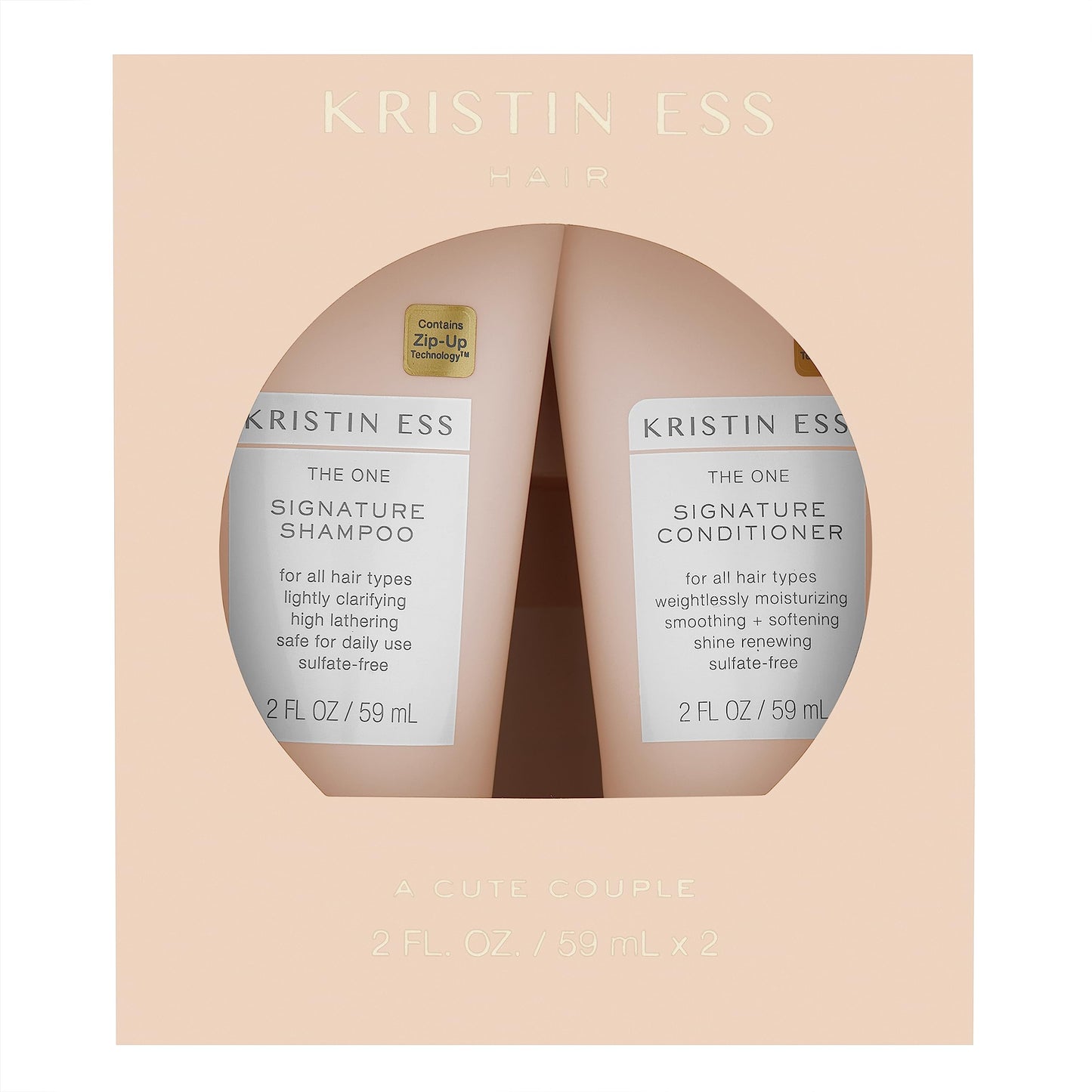 Kristin Ess Signature Travel Size Salon Shampoo + Conditioner Set for Moisture, Softness + Shine - Anti Frizz + Lightly Clarifying - Sulfate Free Beauty & Personal Care Kristin Ess