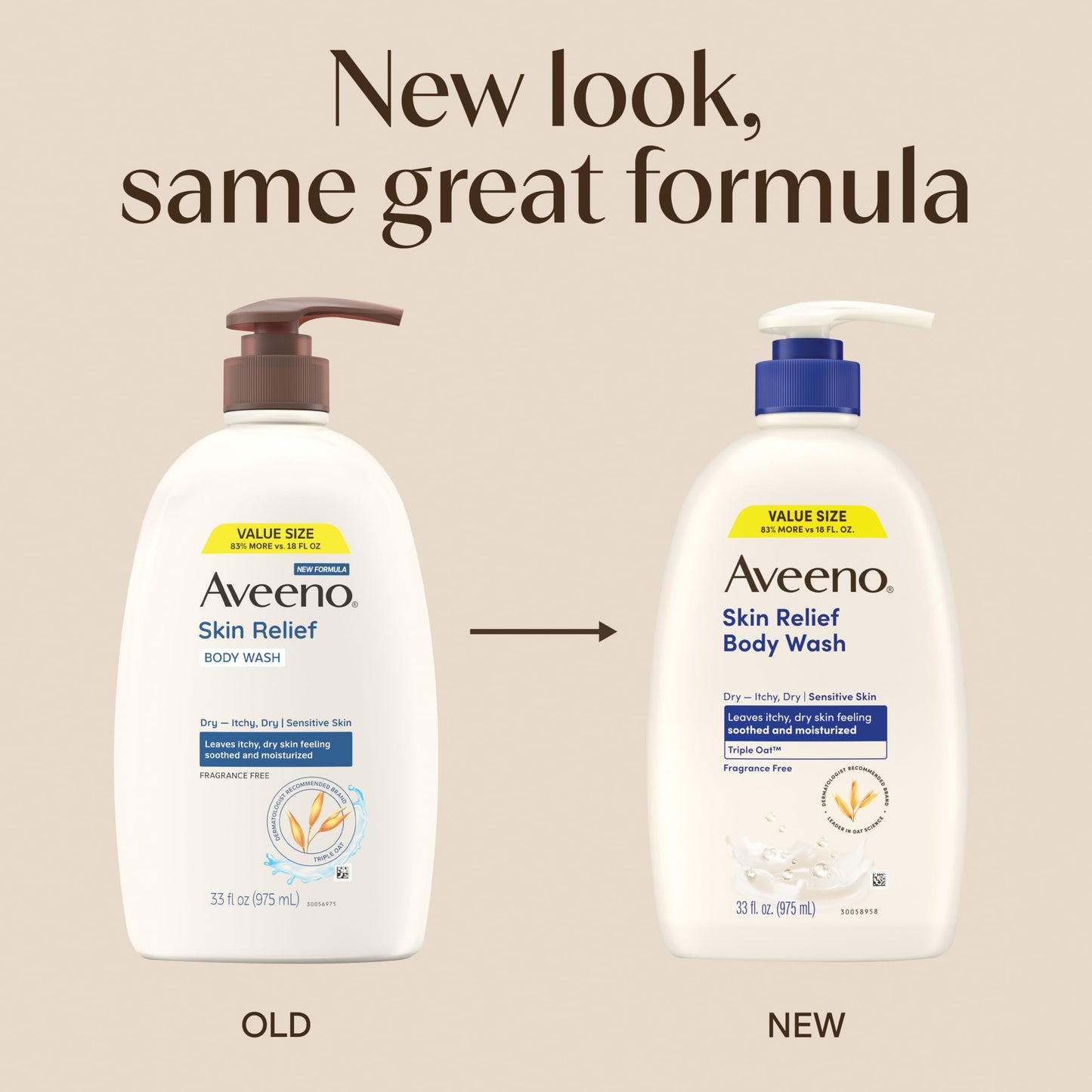 Aveeno Skin Relief Body Wash with Triple Oat Complex, Fragrance-Free, Gentle Daily Body Wash for Sensitive Skin Leaves Itchy, Dry Skin Feeling Soothed Beauty & Personal Care Aveeno