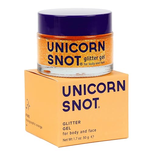 UNICORN SNOT Holographic Face Glitter & Body Glitter Gel | Hair Glitter, Vegan & Cruelty-Free, 1.7 oz Orange Glitter (Fire) Beauty & Personal Care UNICORN SNOT