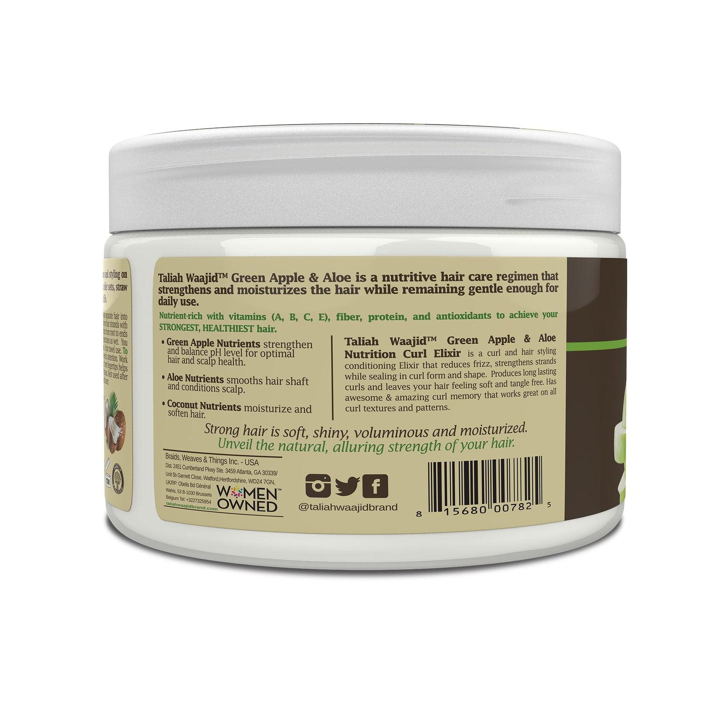 Taliah Waajid Green Apple & Aloe Nutrition Curl Elixir 12oz - Curl Defining Leave-In Conditioner for Natural Hair, Moisturizes, Strengthens, Reduces Beauty & Personal Care Taliah Waajid black earth products