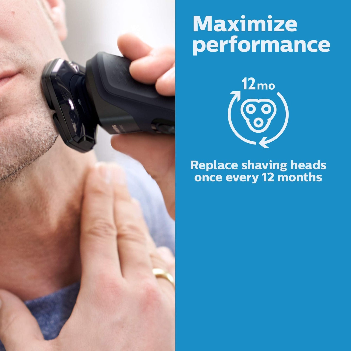 Philips Norelco SH71/52 Genuine Shaving Heads, Compatible with Philips Norelco Shavers Series 5000 & 7000, Powerful Performance, Self-Sharpening, 3 Beauty and Personal Care Norelco