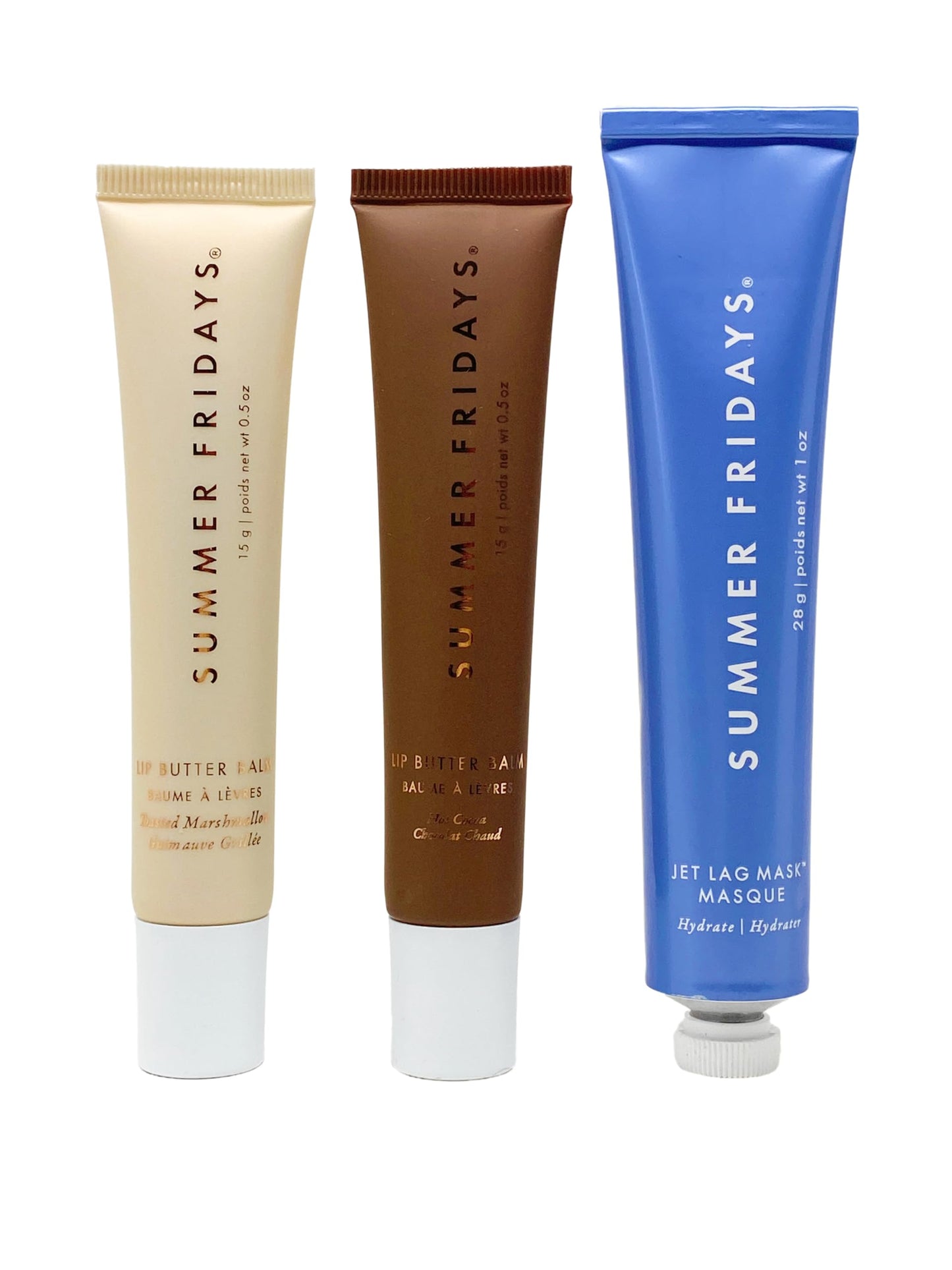Summer Fridays The Holiday Trio - Lip Butter Balm in Hot Cocoa & Toasted Marshmallow and Jet Lag Mask Beauty and Personal Care Summer Fridays