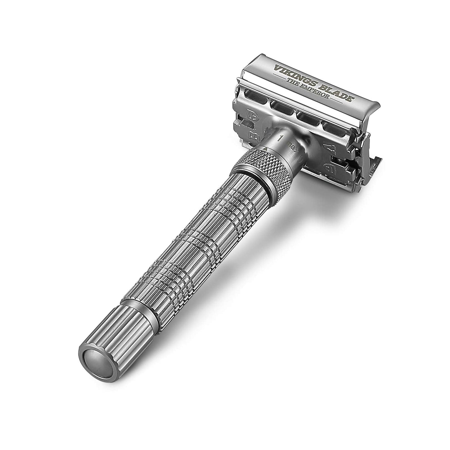 VIKINGS BLADE Adjustable Double Edge Safety Razor + Luxury Case. Smooth, Reusable, Eco-Friendly (The Emperor “Frosted Chrome”) Beauty and Personal Care Vikings Blade