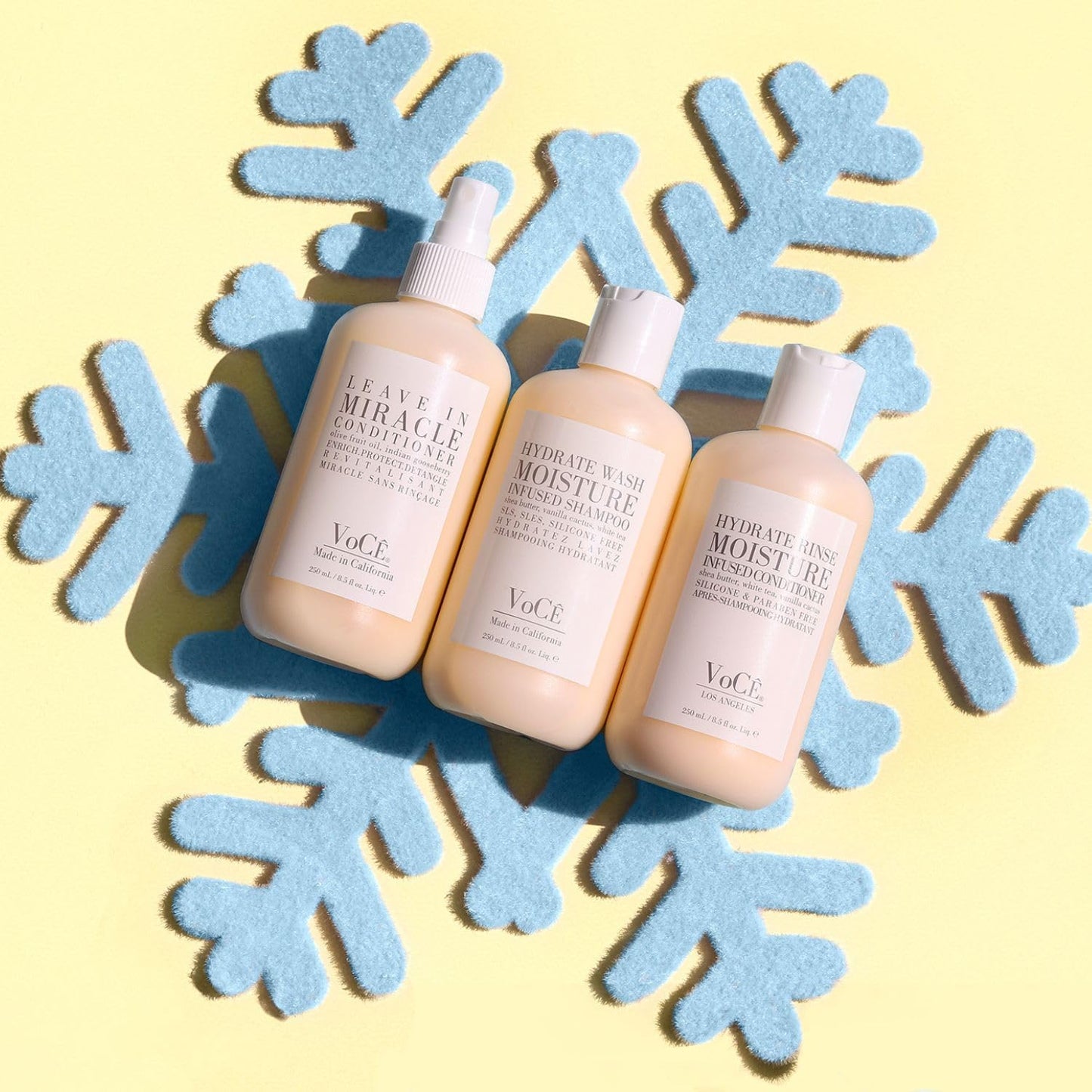 VoCÊ Haircare Hydrate Collection Gift Set | Moisturizing Shampoo, Rinse & Leave-In Conditioner | Vegan, Non-Toxic, Cruelty-Free Haircare for Dry Hair Beauty & Personal Care VOCE HAIRCARE
