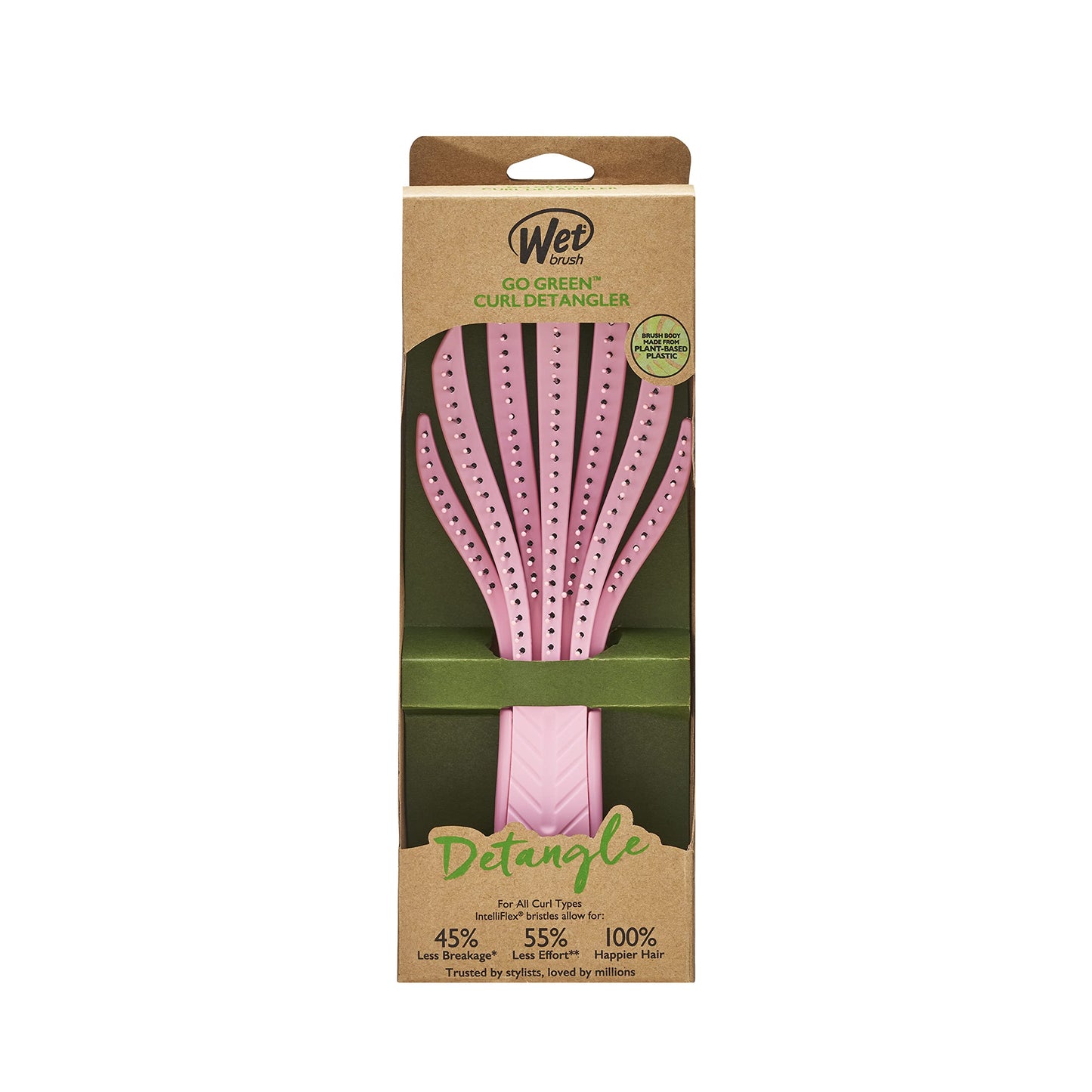 Wet Brush Go Green Curl Detangler Hair Brush, Pale Pink, Ultra-Soft IntelliFlex Detangling Bristles Glide Through Tangles with Ease, Great For Curls Beauty & Personal Care Wet Brush