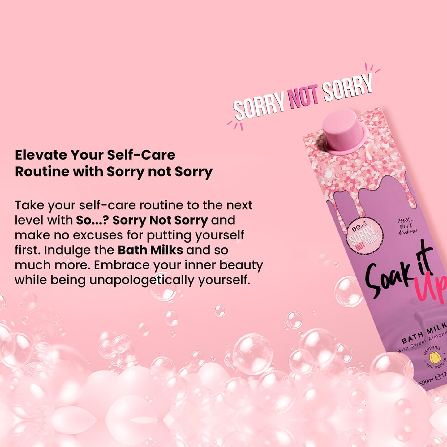 So…? Sorry Not Sorry Soak It Up Bath Milk - Infused with Sweet Almond Oil and Vanilla - Vegan and Cruelty-Free Bubble Bath for Women - 17.6 oz Beauty and Personal Care So...?